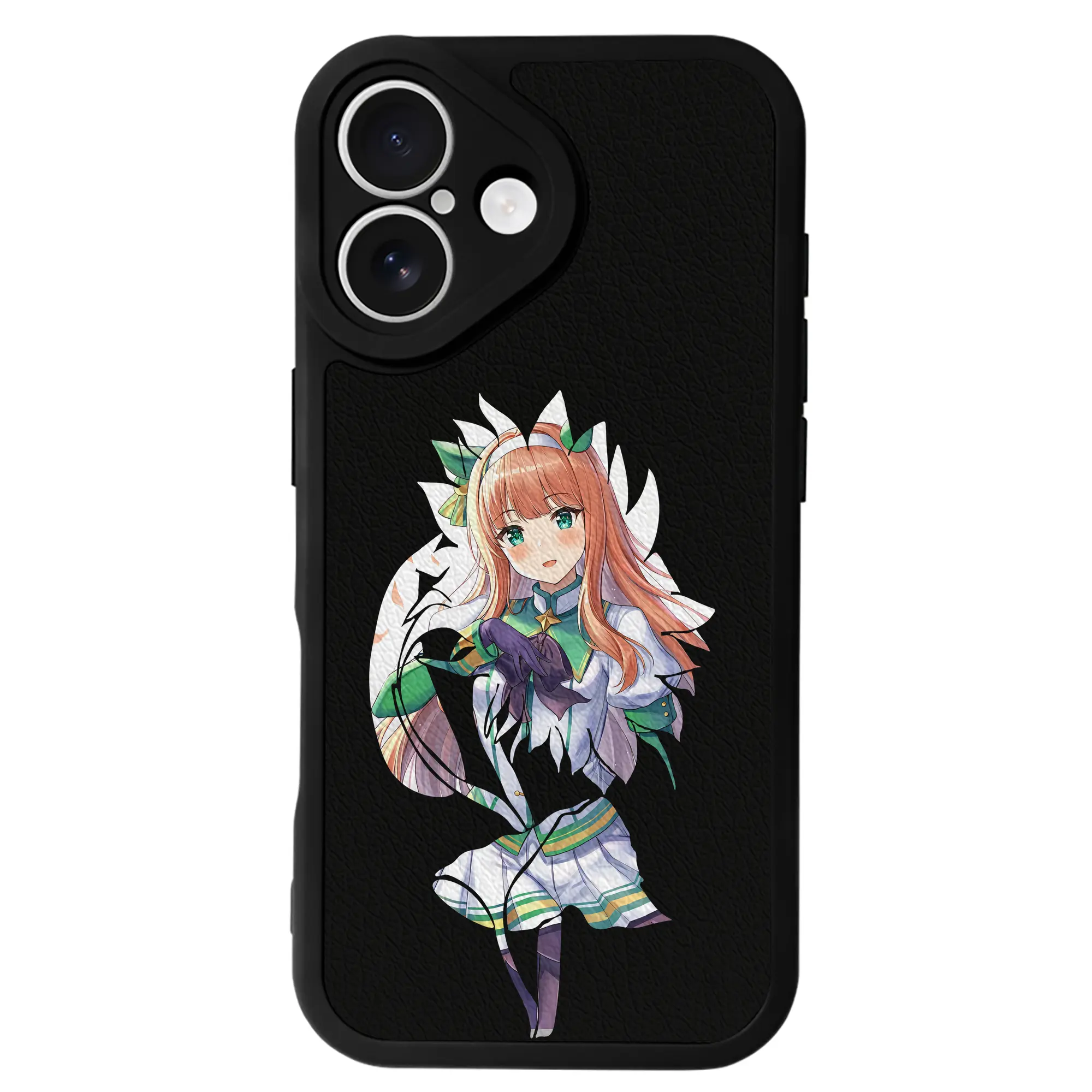 ウマ娘 プリティーダービー グッズ サイレンススズカ - IPhone 16シリーズ対応 ・ シリコンスマホケース ・ レザー調 ・ 高精度フィット ・ 耐衝撃 ・ ワイヤレス充電対応 ・ 精密カット